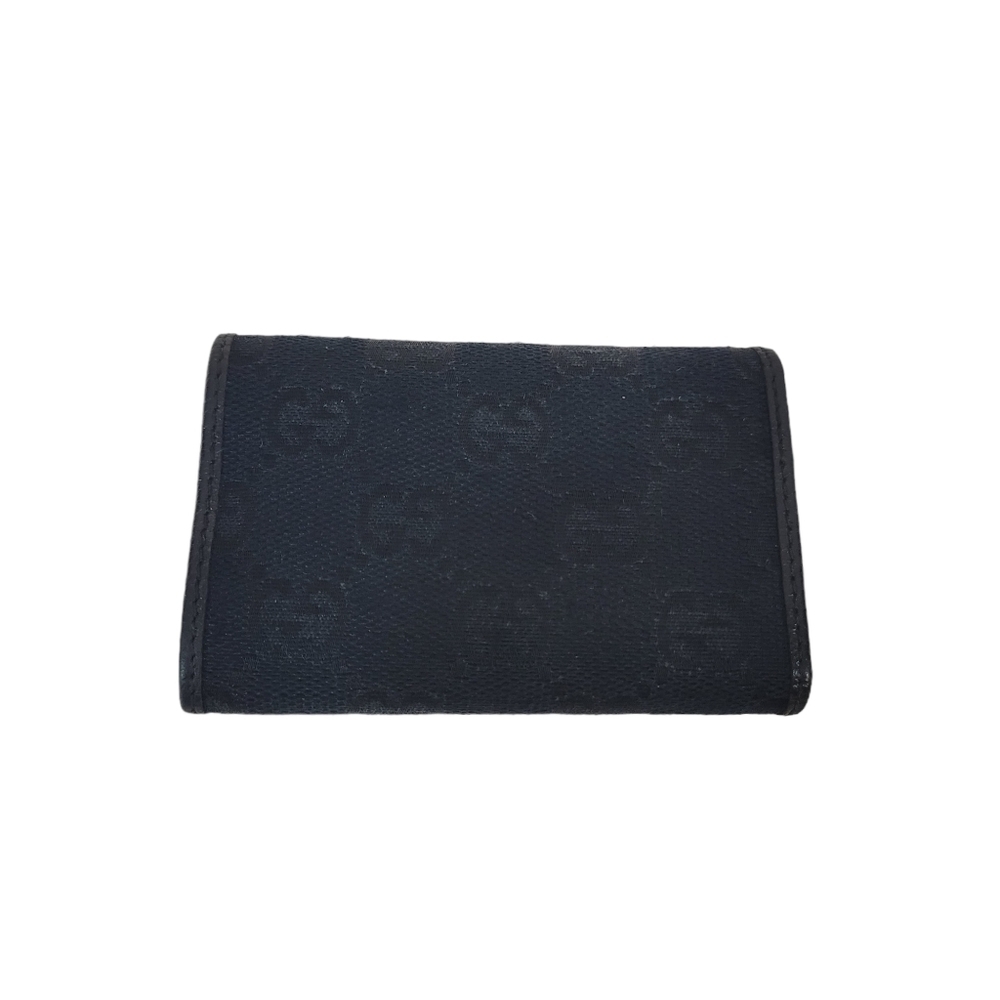 Gucci Black Monogram Trifold 6 Ring Keyholder Wallet - Picture 5 of 9